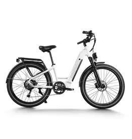 Himiway Himiway Electric City Commuter Bike Rambler - Rambler Upgraded, 27.5" Step-Through, Pearl White