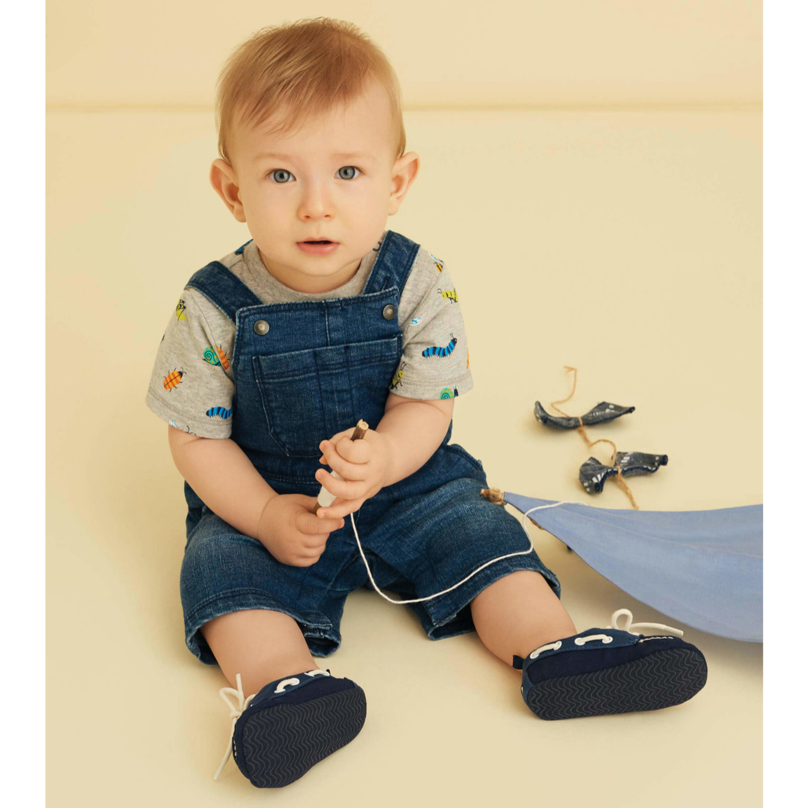 HATLEY DENIM SHORT BABY OVERALLS