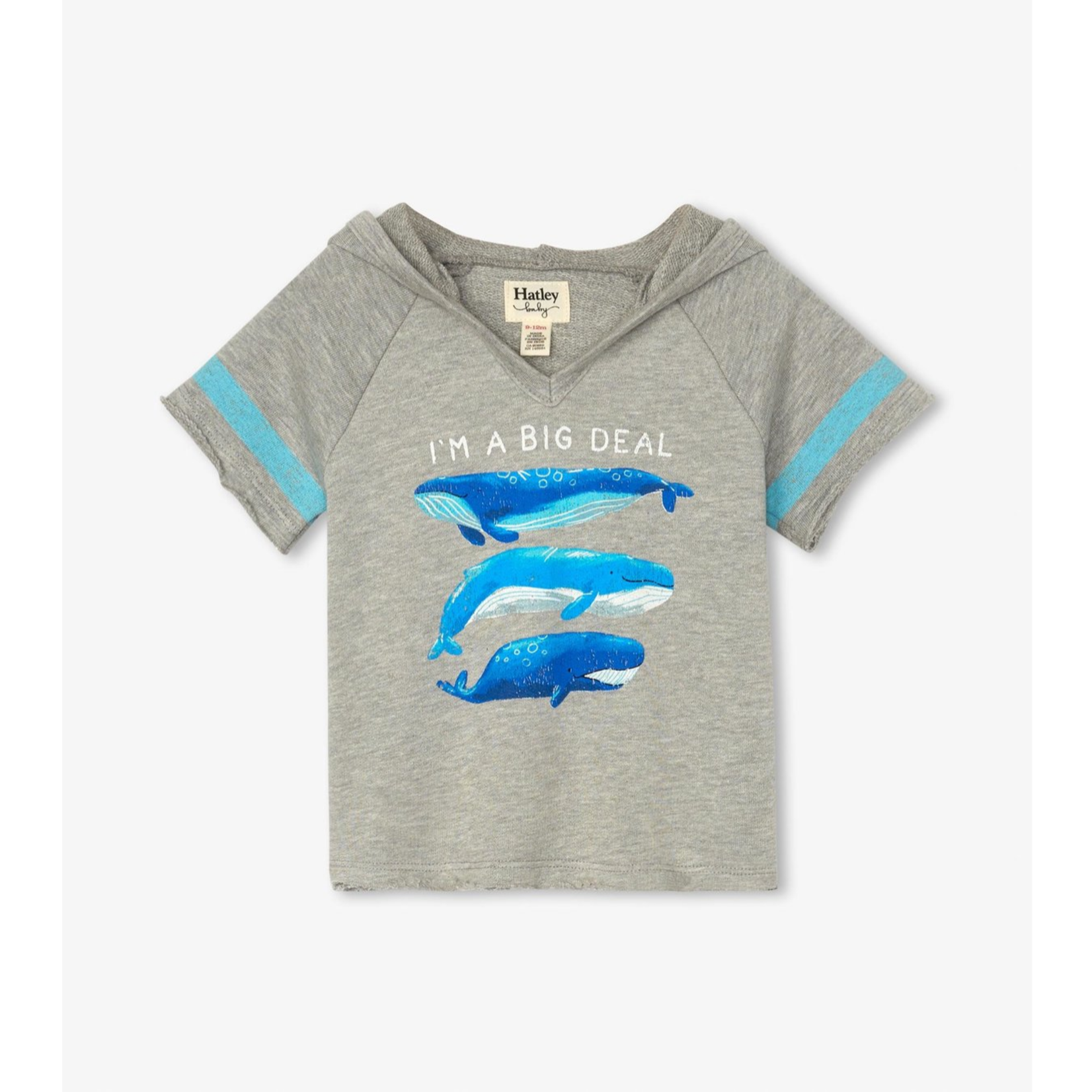 HATLEY BLUE WHALES BABY PULLOVER HOODIE