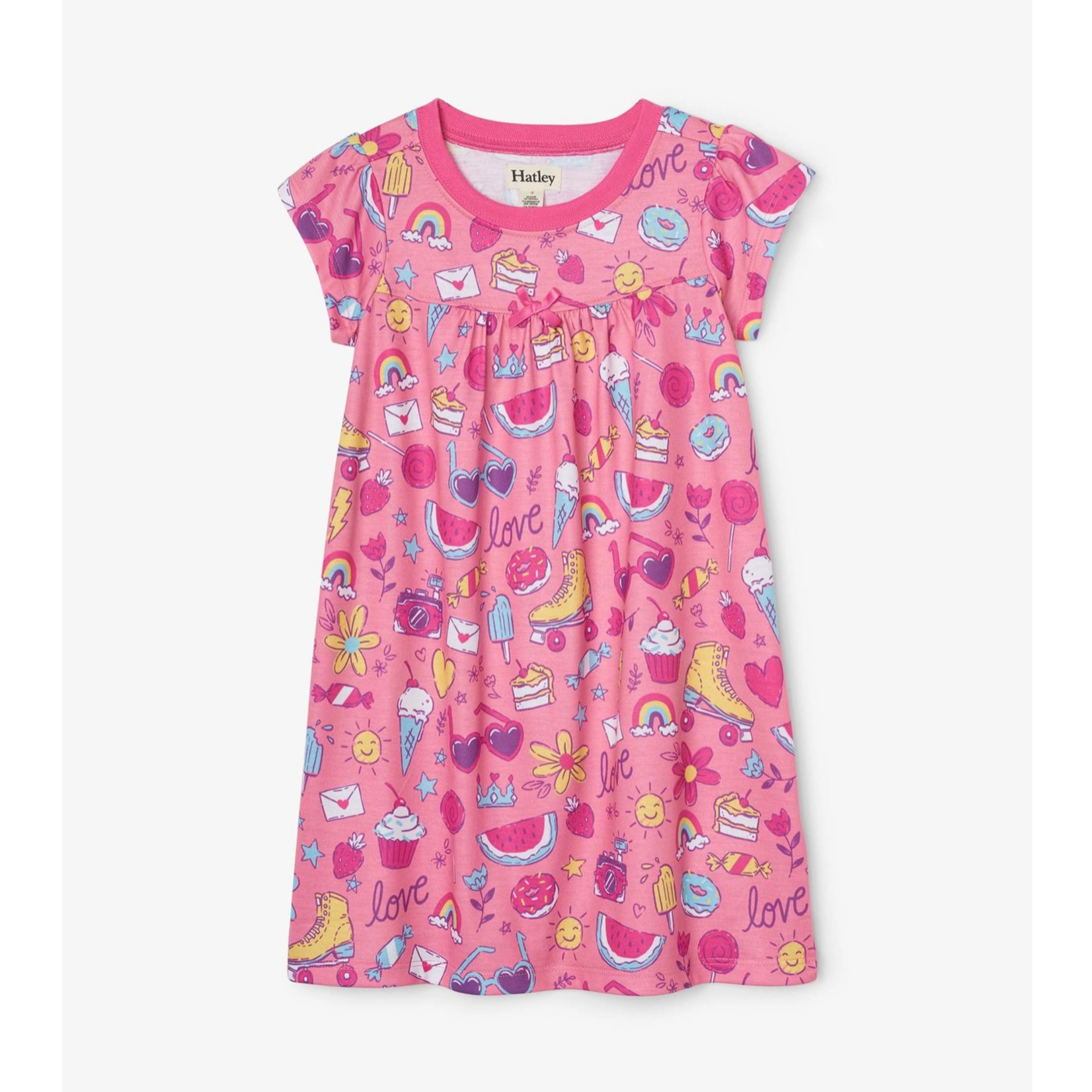 HATLEY PRESCHOOL GIRLS LOVELY DOODLES S/S NIGHTDRESS