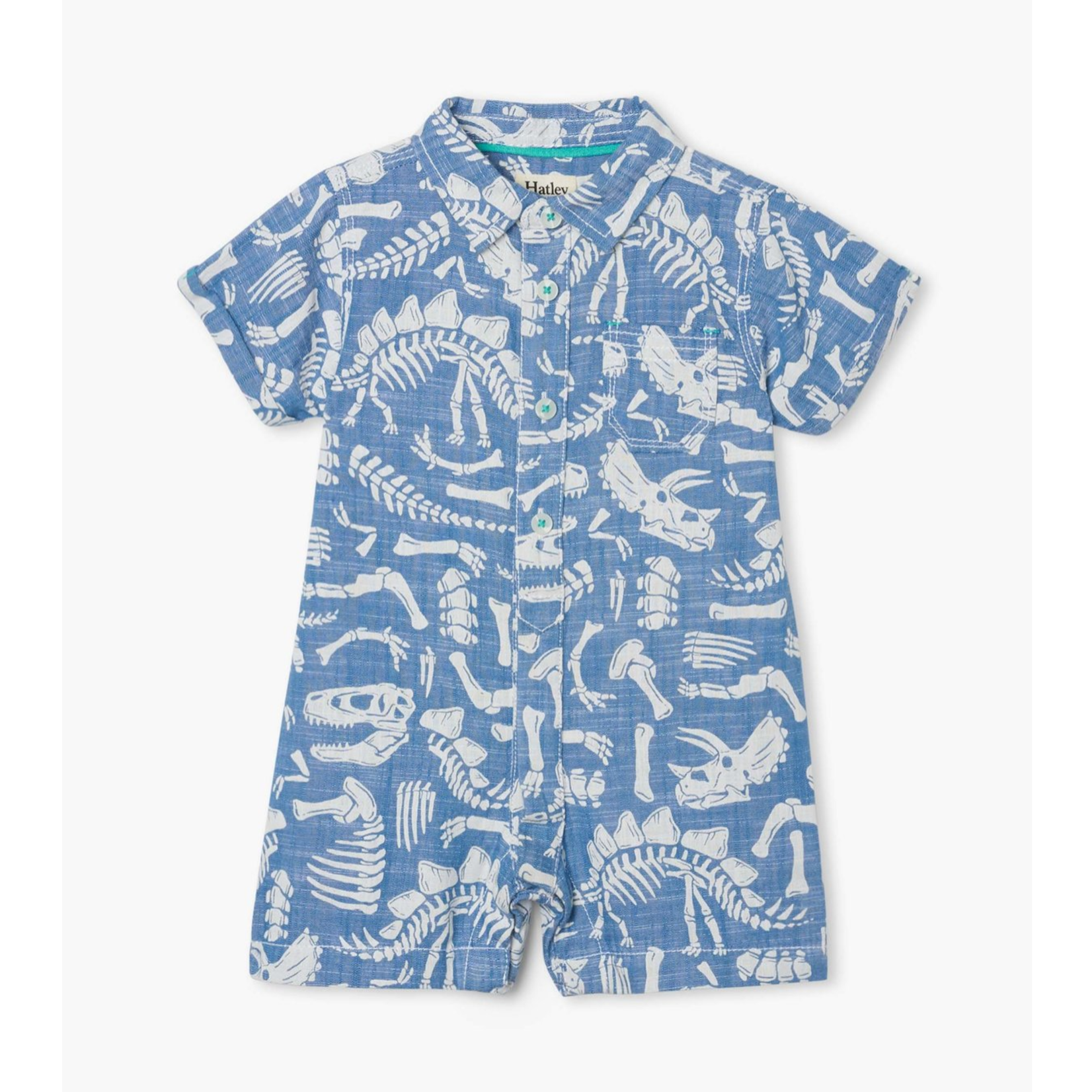 HATLEY DINO FOSSILS BABY WOVEN ROMPER