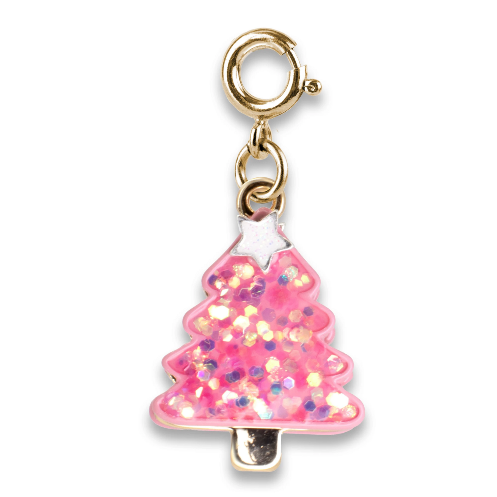 Gold Pink Christmas Tree Charm