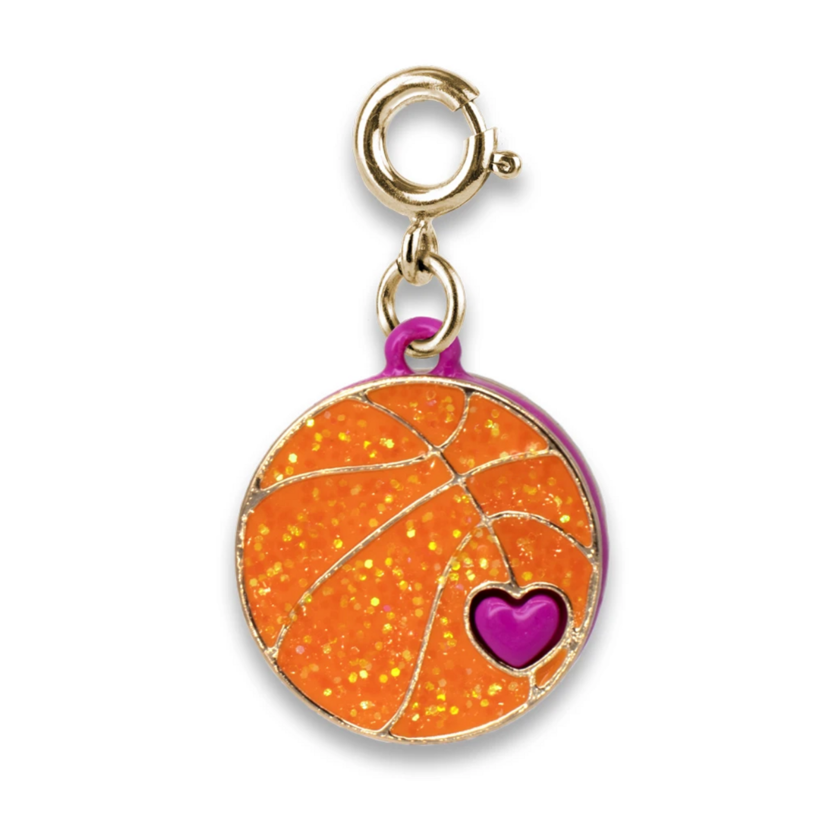 Gold Glitter Basketball Charm