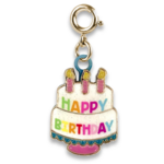 Gold Birthday Cake Charm