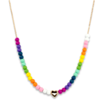 4MM GOLD RAINBOW BEAD NECKLACE