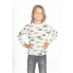 CHASER Military Vehicles Boys Cotton Crewneck