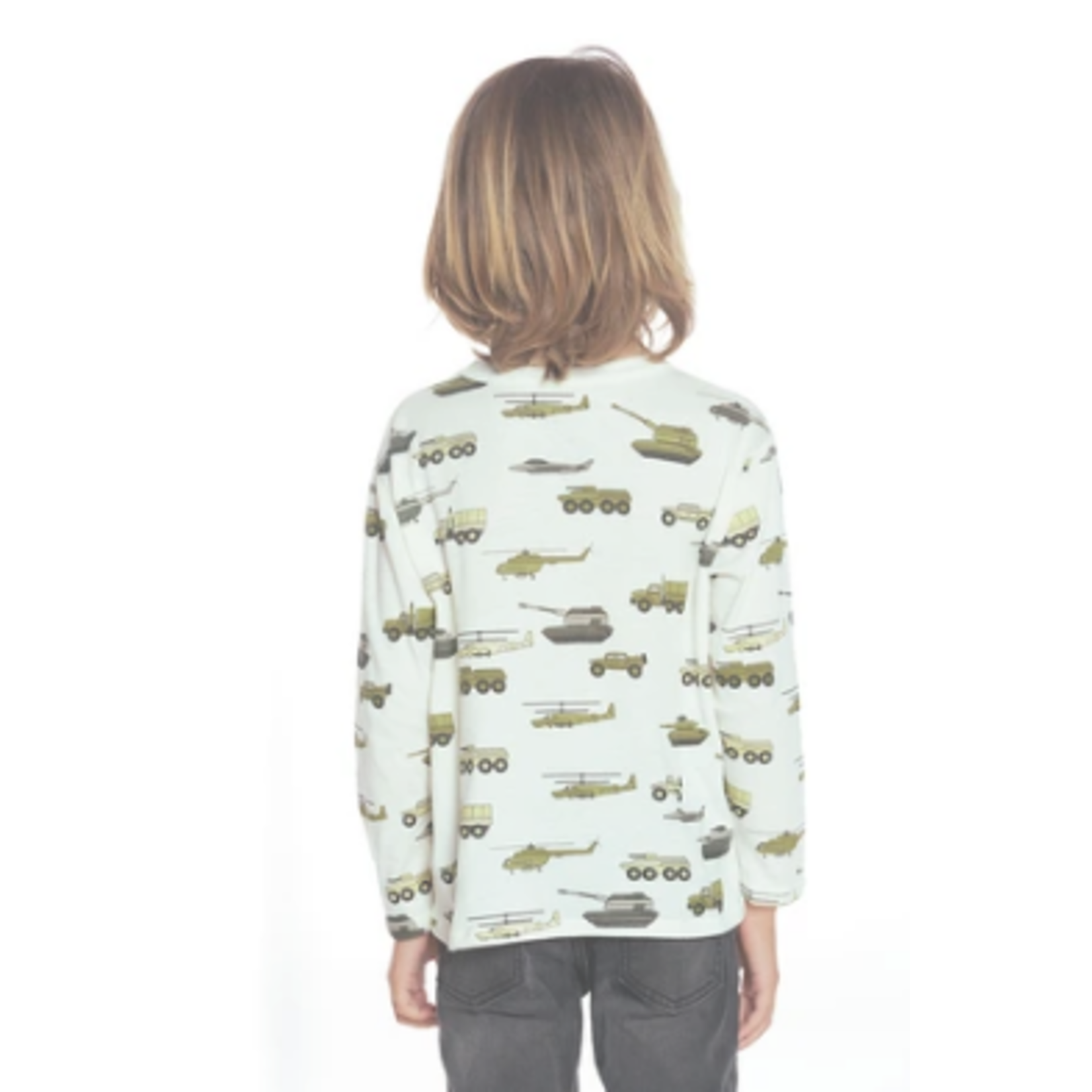 CHASER Military Vehicles Boys Cotton Crewneck