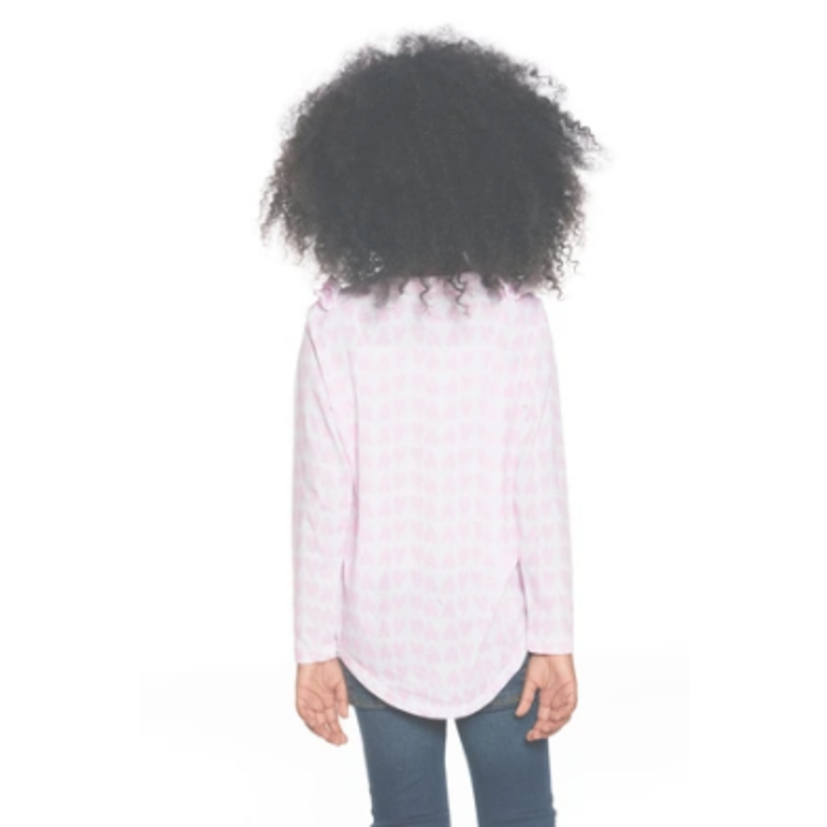 CHASER Girls Pink Hearts Vintage Jersey Knit