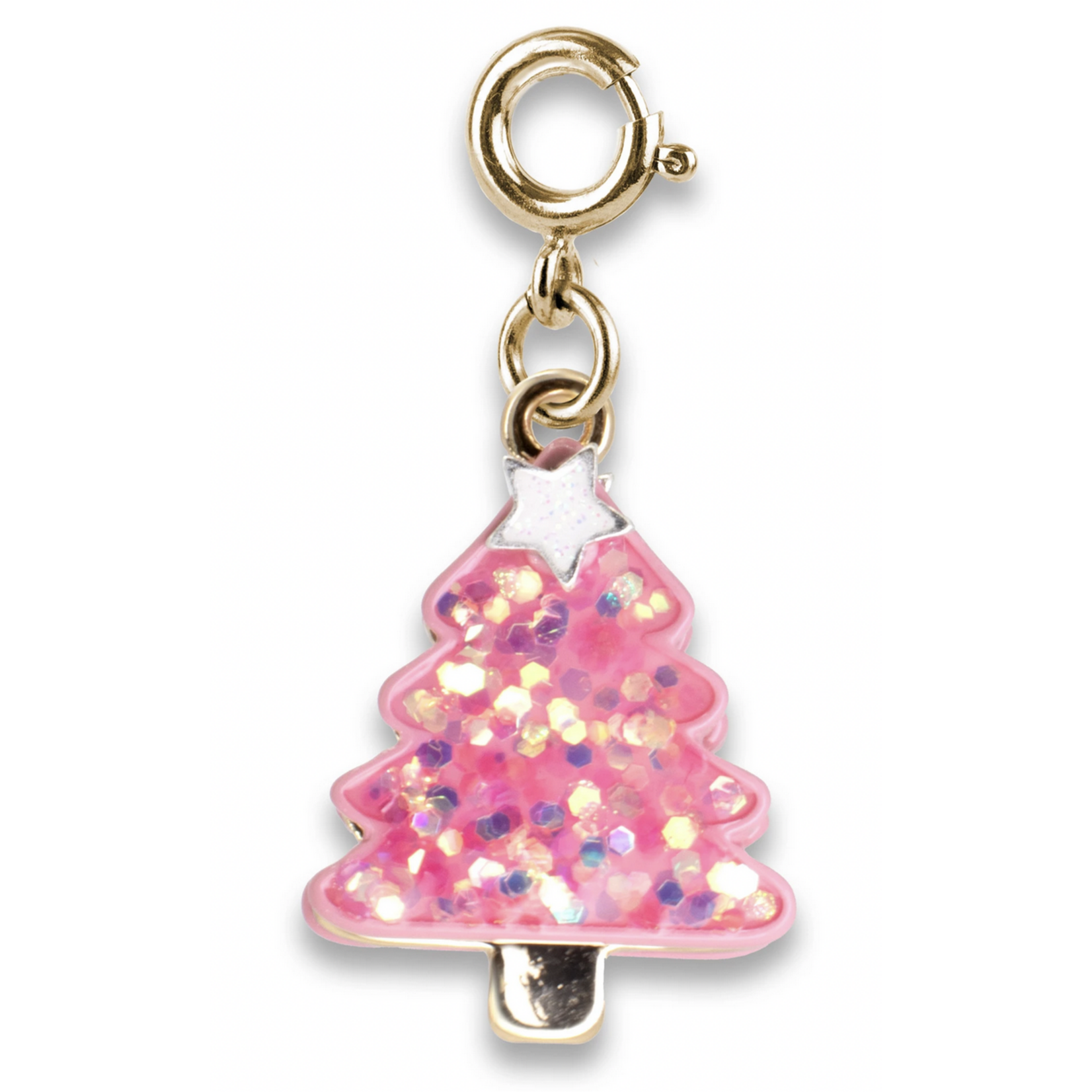 Gold Pink Christmas Tree Charm