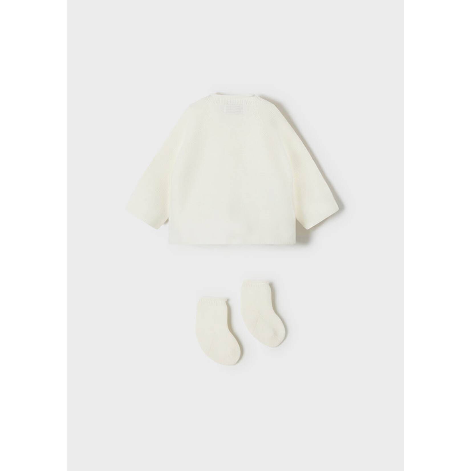 MAYORAL NEWBORN LONG KNIT CARDIGAN AND SOCKS
