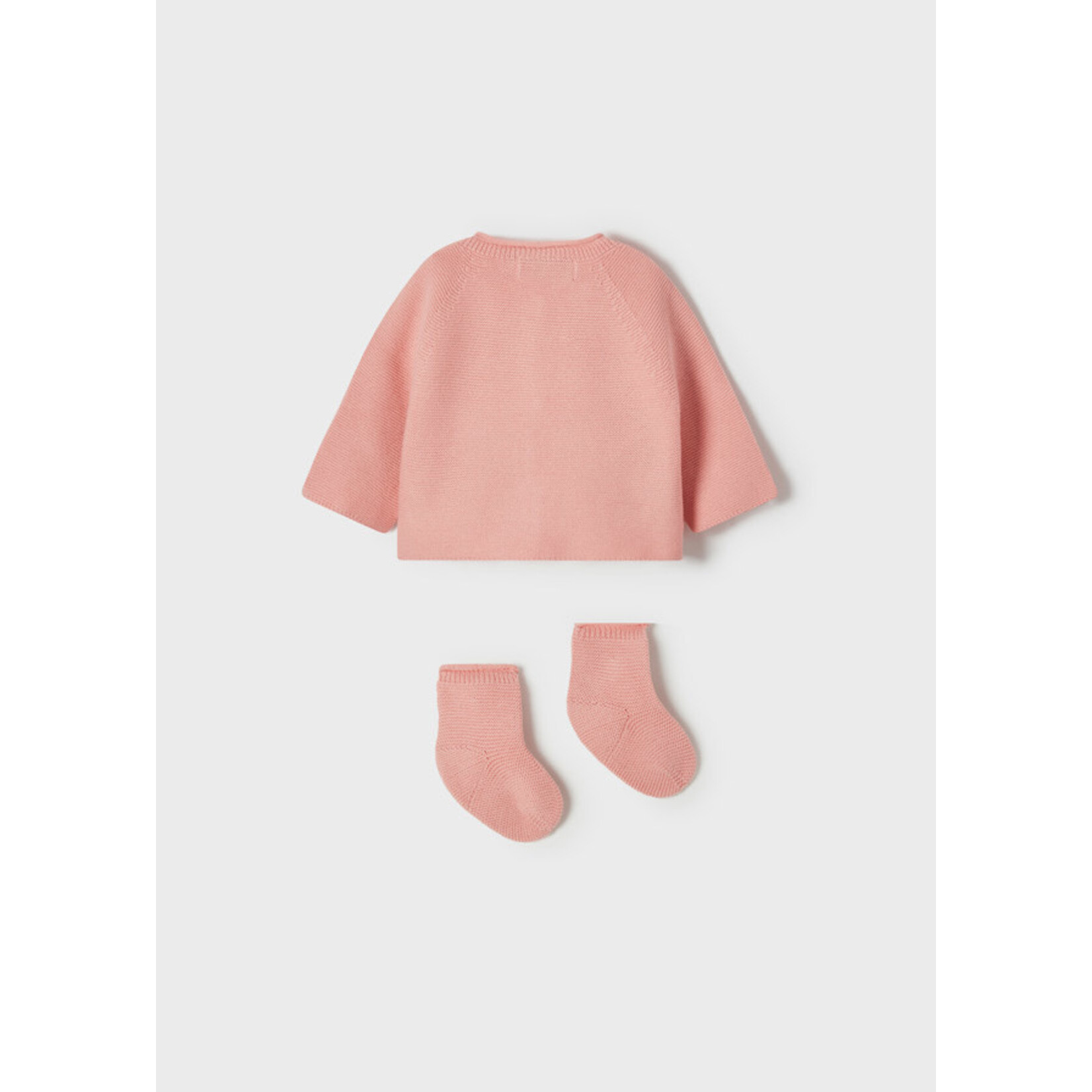 MAYORAL NEWBORN LONG KNIT CARDIGAN AND SOCKS