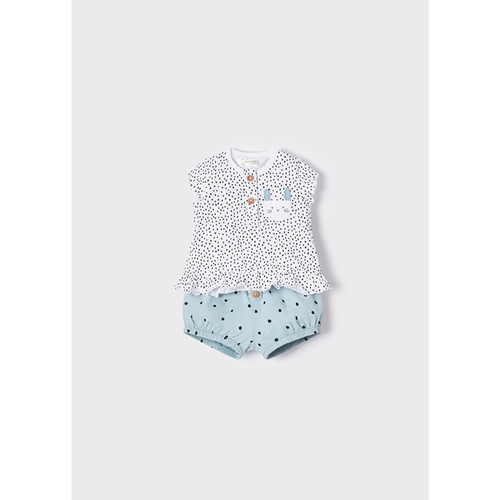 MAYORAL NEWBORN Baby Girl  2pc Bunny Short Set
