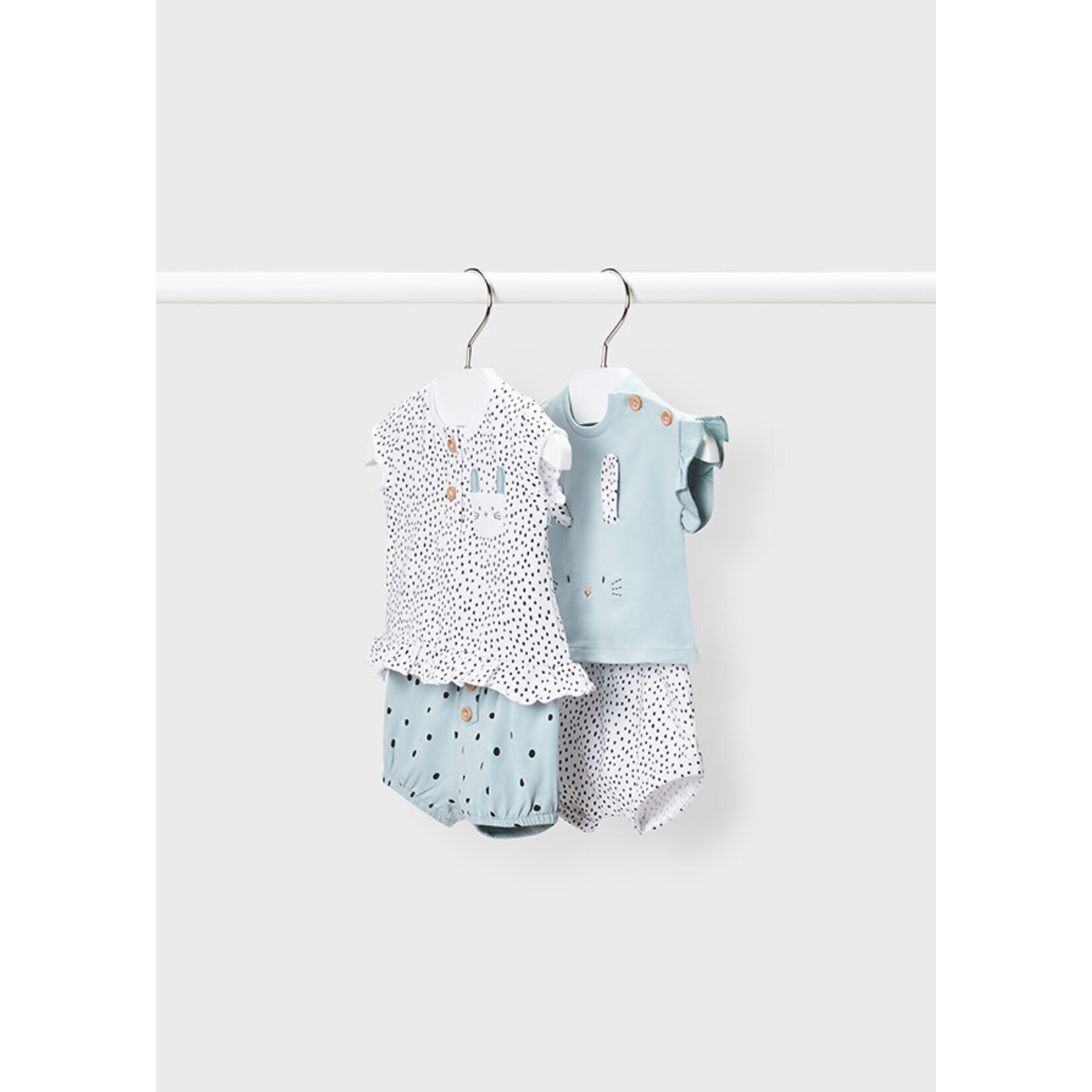MAYORAL NEWBORN Baby Girl  2pc Bunny Short Set