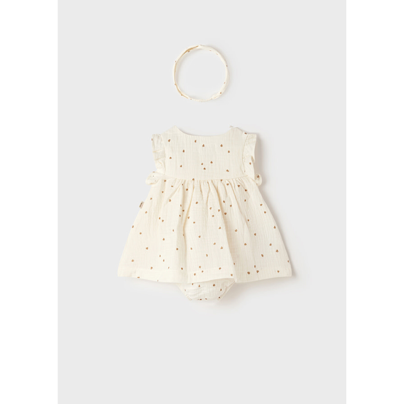 MAYORAL NEWBORN MUSLIN DRESS & HEADBAND SET