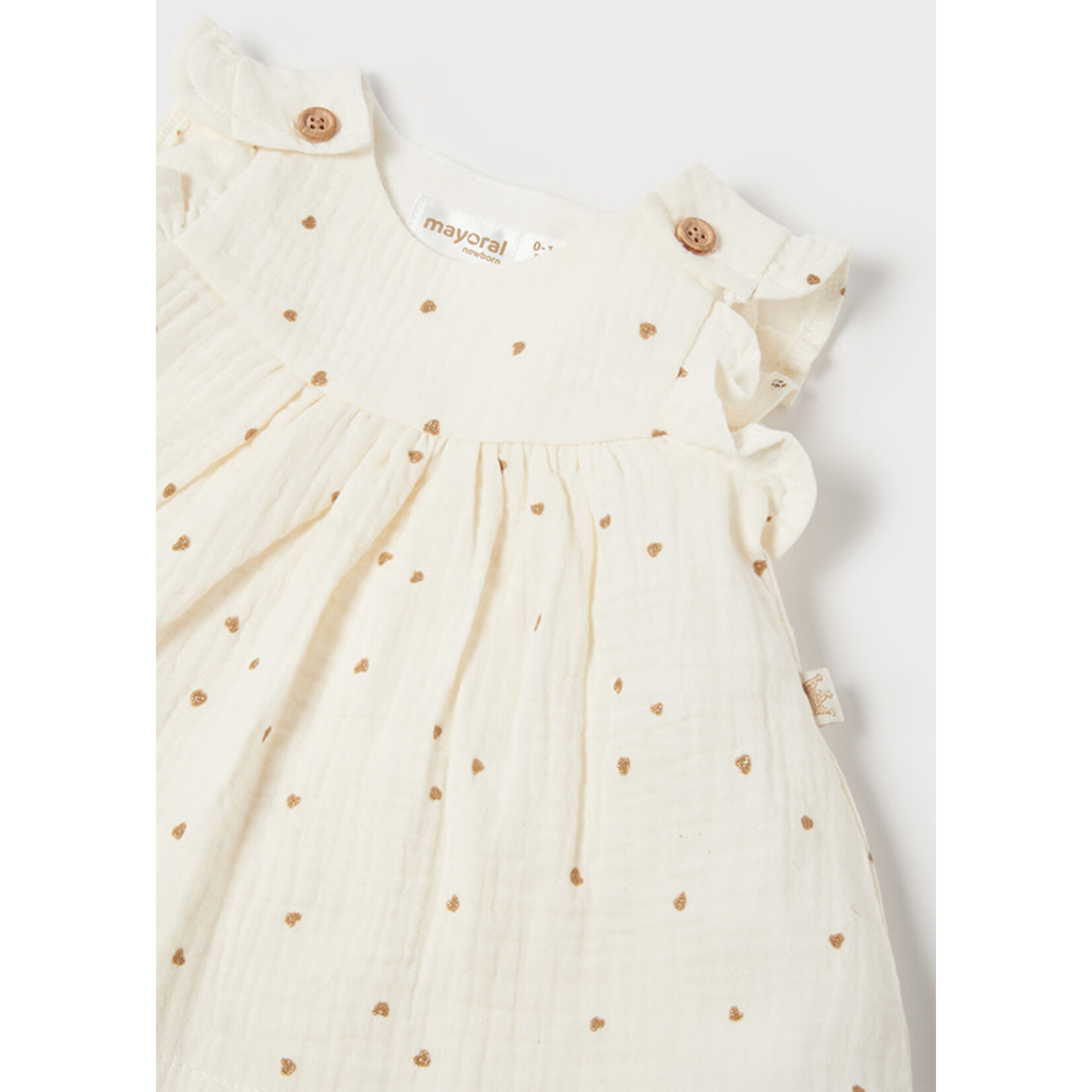 MAYORAL NEWBORN MUSLIN DRESS & HEADBAND SET