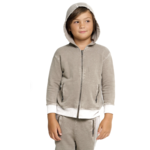 CHASER LINEN FRENCH TERRY KIDS ZIP UP HOODIE