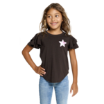 CHASER Girls Angel Wings Flutter Sleeve Tee