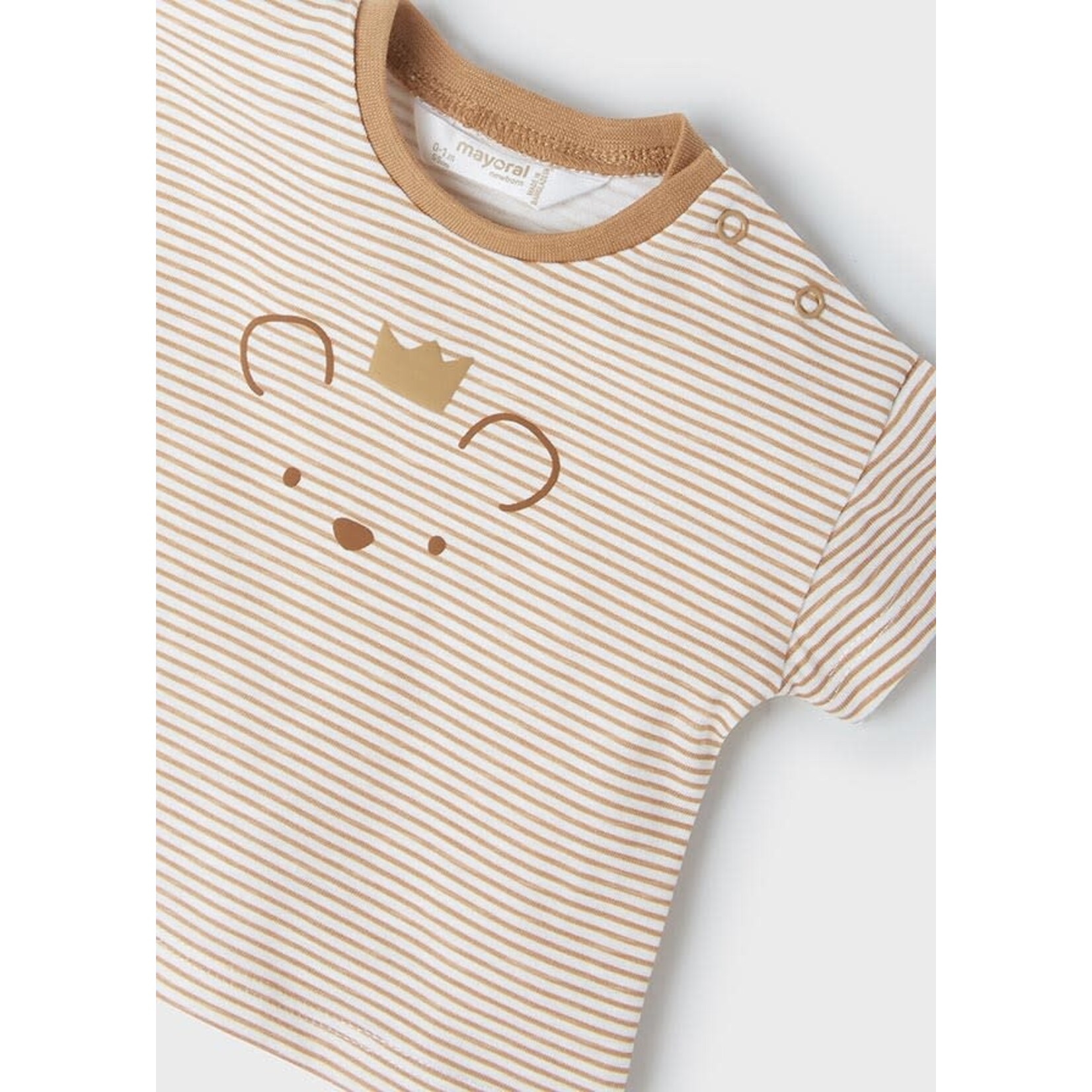 MAYORAL NEWBORN BABY TEE & SUSPENDER SHORTS SET