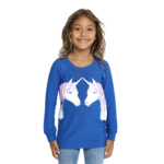 CHASER REFLECTED UNICORNS COZY KNIT RAGLAN PULLOVER