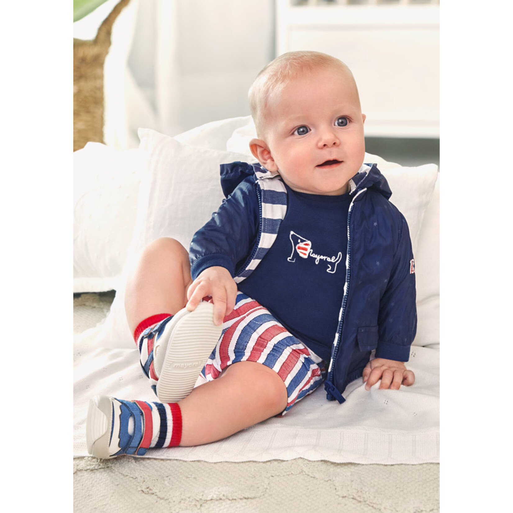 MAYORAL NEWBORN Baby Boy Reversible Windbreaker