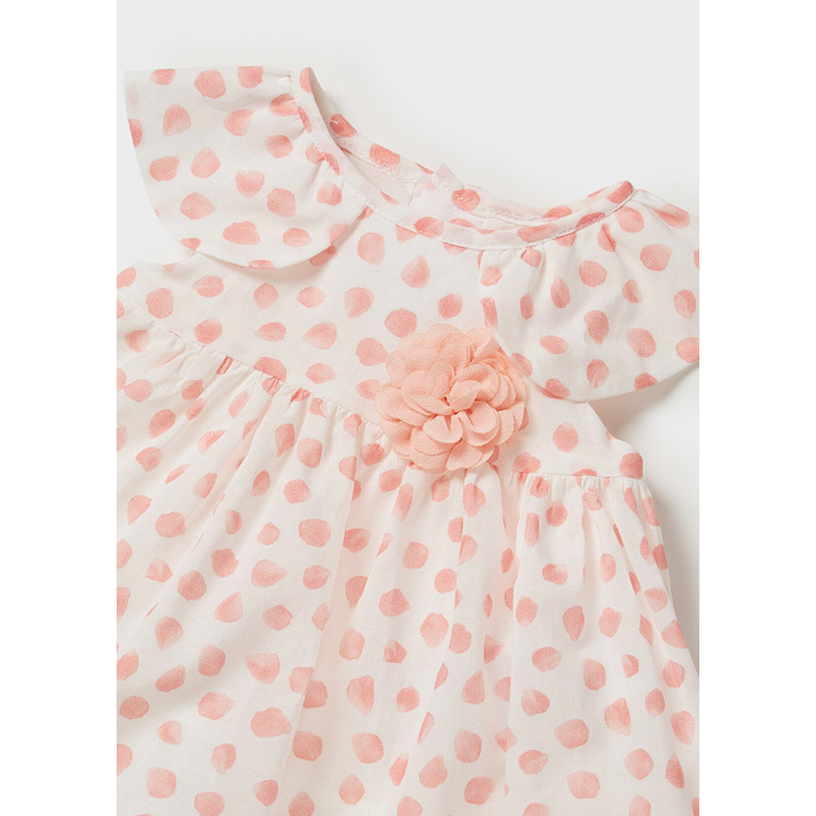 MAYORAL NEWBORN FLOWER PETALS DRESS W/DIAPER COVER