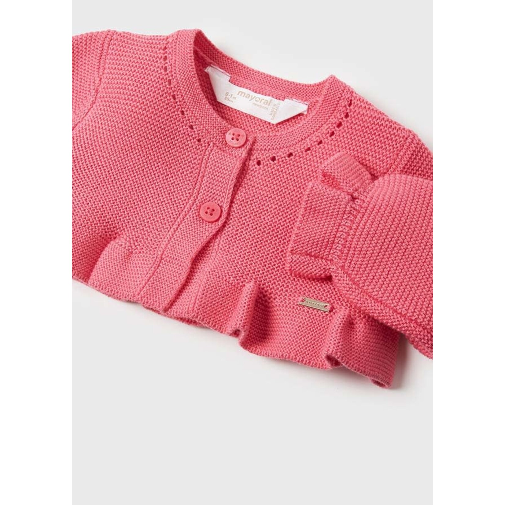MAYORAL NEWBORN BASIC KNIT PINK CARDIGAN