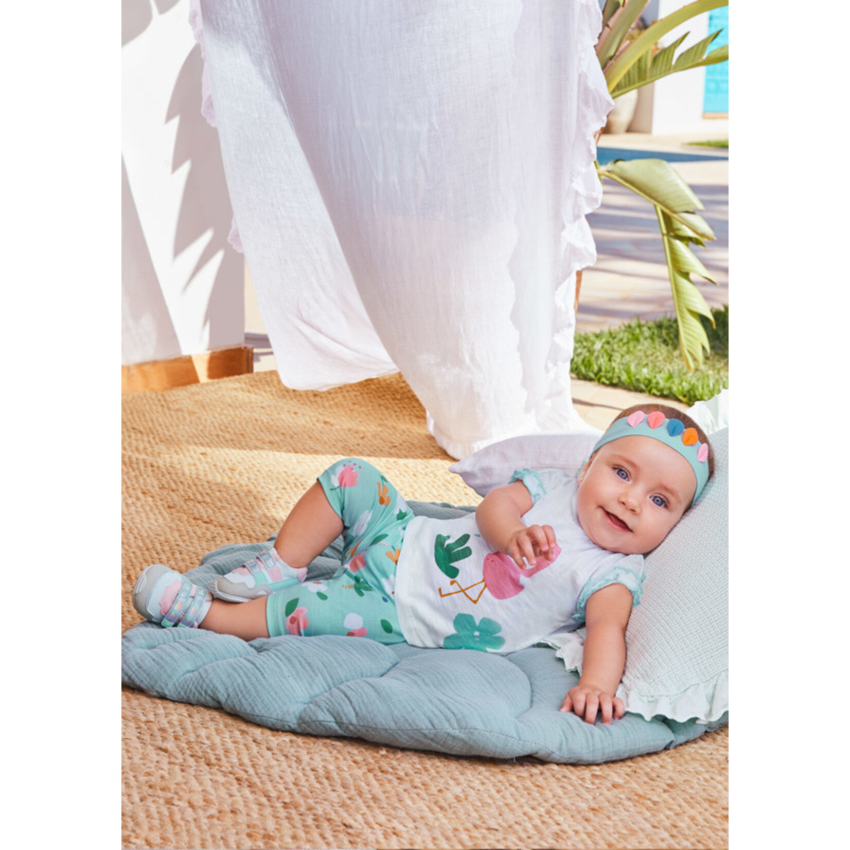 MAYORAL NEWBORN CAPRI & HEADBAND SET BABY GIRL