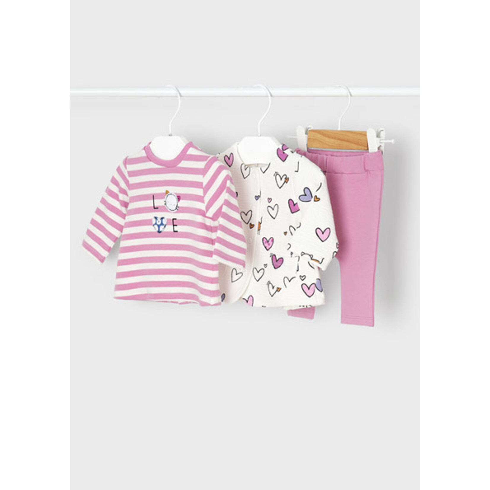 MAYORAL NEWBORN 3pc Baby Girl Tracksuit