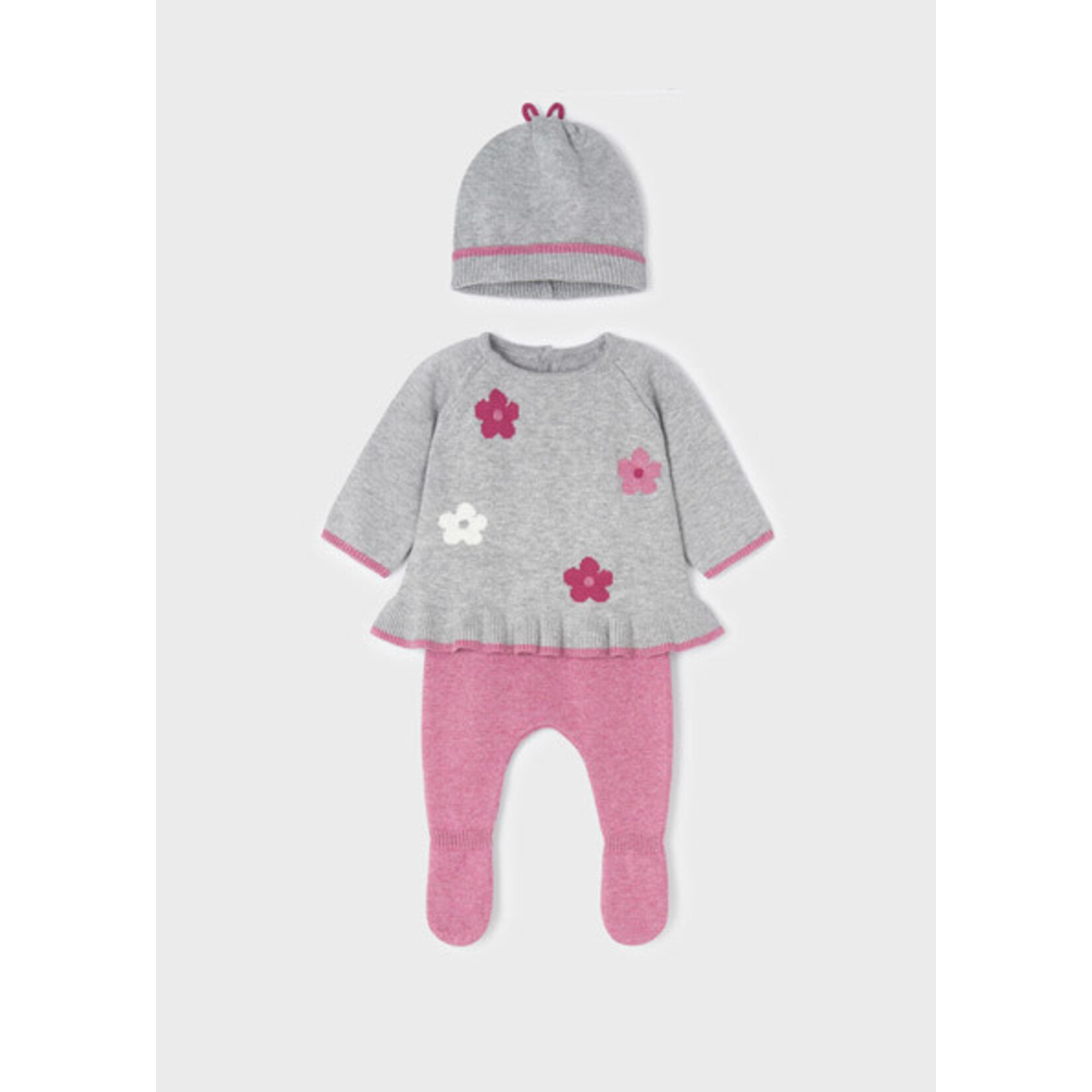 MAYORAL NEWBORN Baby Girl Knit Leg Warmer & Hat Set