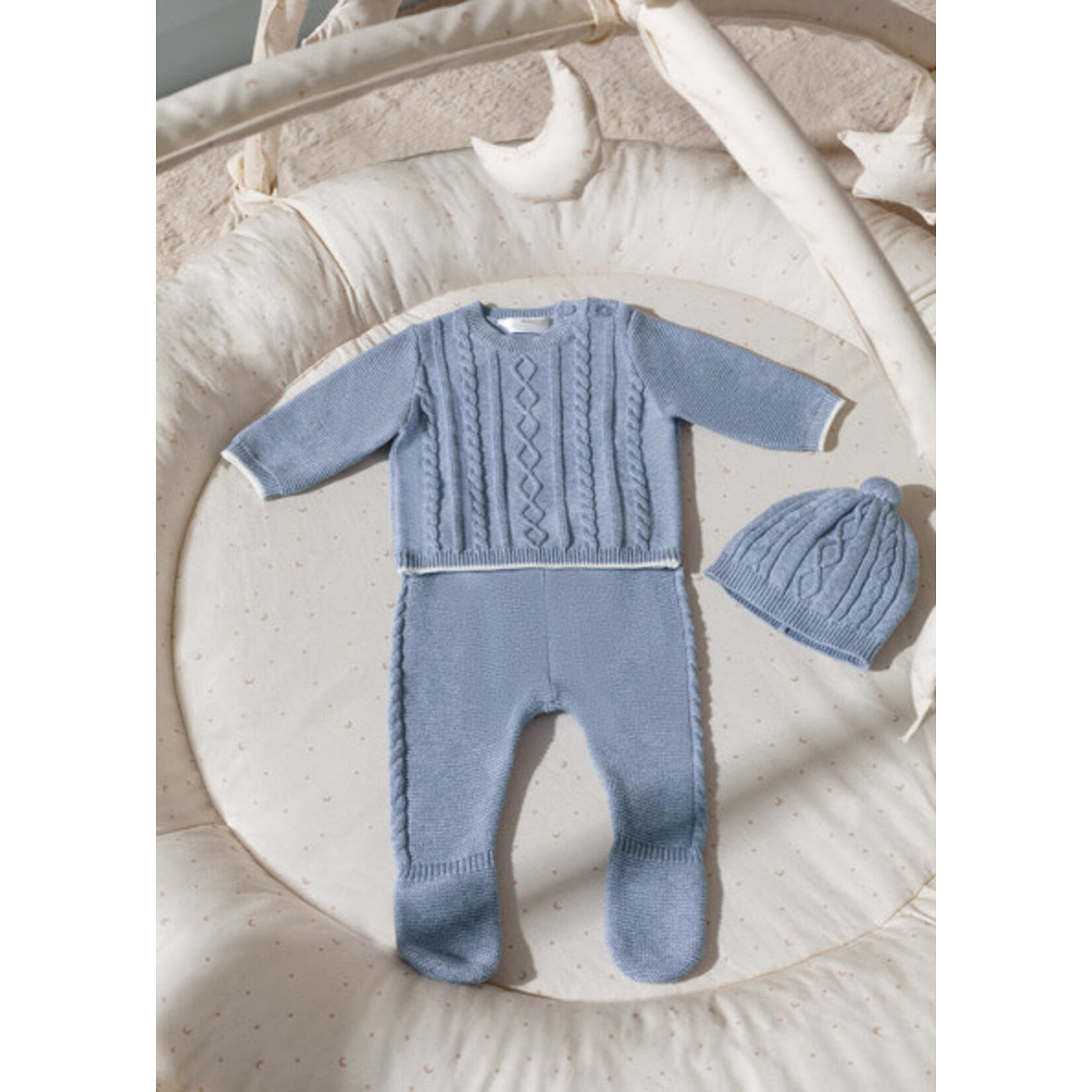 MAYORAL NEWBORN Baby Boy Knit Leg Warmer & Hat Set