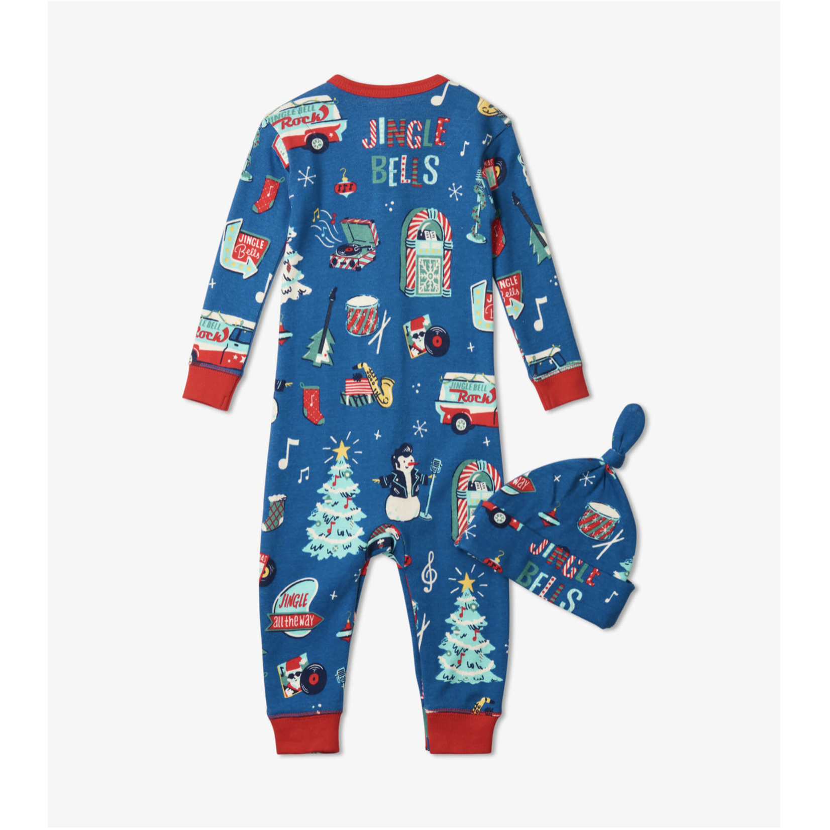 LITTLE BLUE HOUSE BABY ROCKIN HOLIDAYS COVERALL & HAT