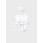 MAYORAL NEWBORN Baby Girl Cotton Romper w/ Hat Set
