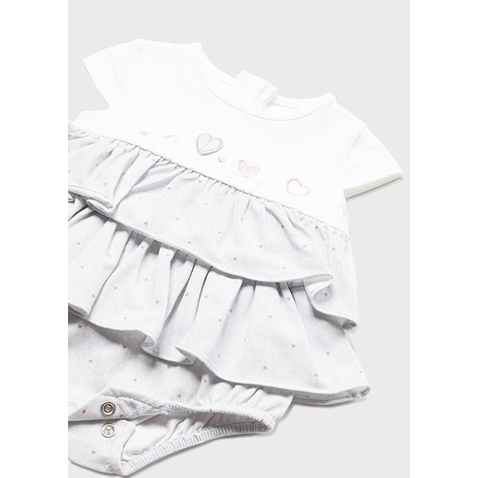 MAYORAL NEWBORN Baby Girl Cotton Romper w/ Hat Set