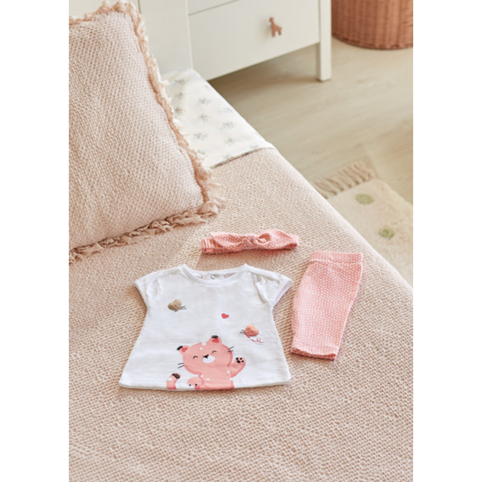 MAYORAL NEWBORN 3PC SUSTAINABLE COTTON SET BABY GIRL