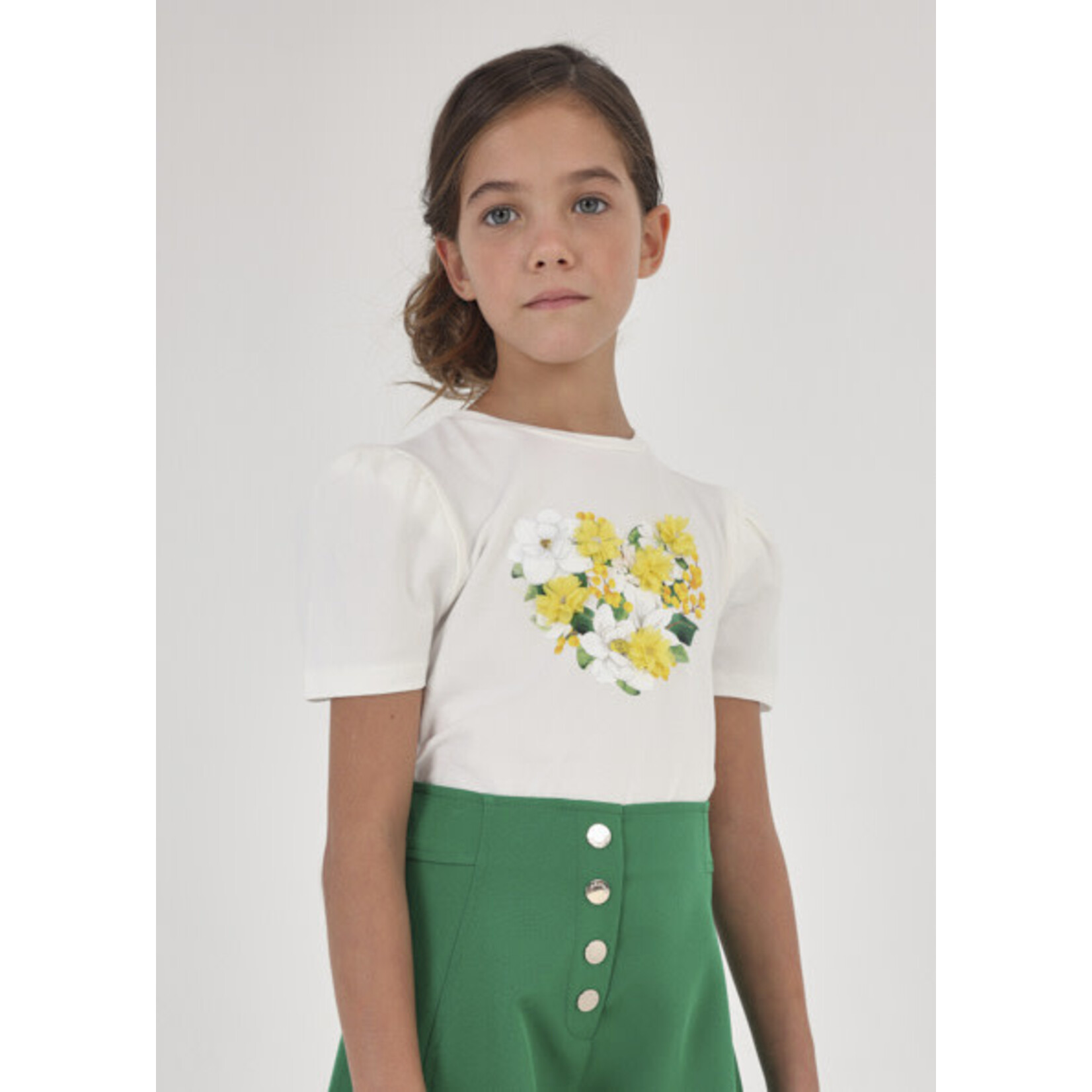 MAYORAL TWEEN SUSTAINABLE COTTON FLORAL HEART TWEEN TEE