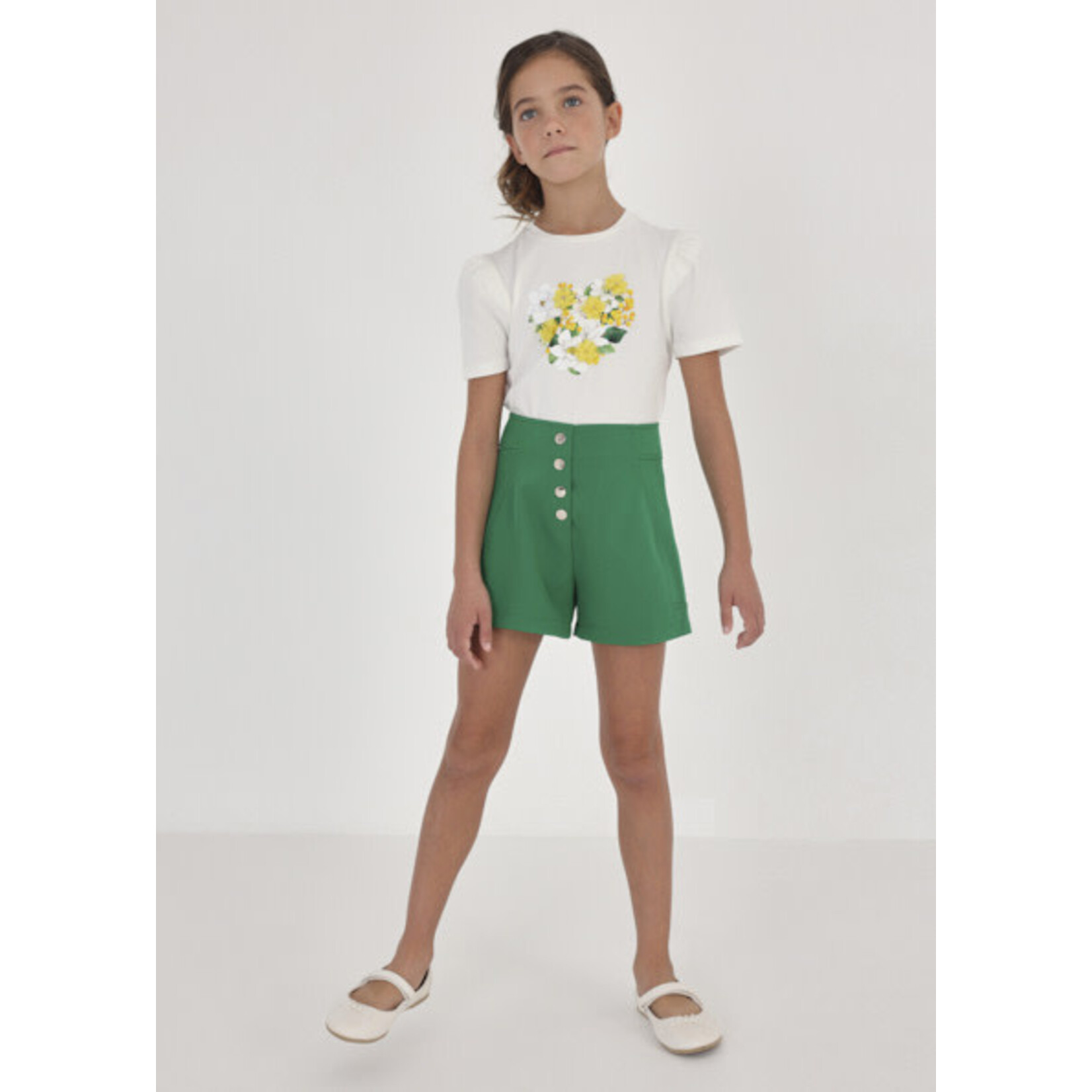 MAYORAL TWEEN SUSTAINABLE COTTON FLORAL HEART TWEEN TEE