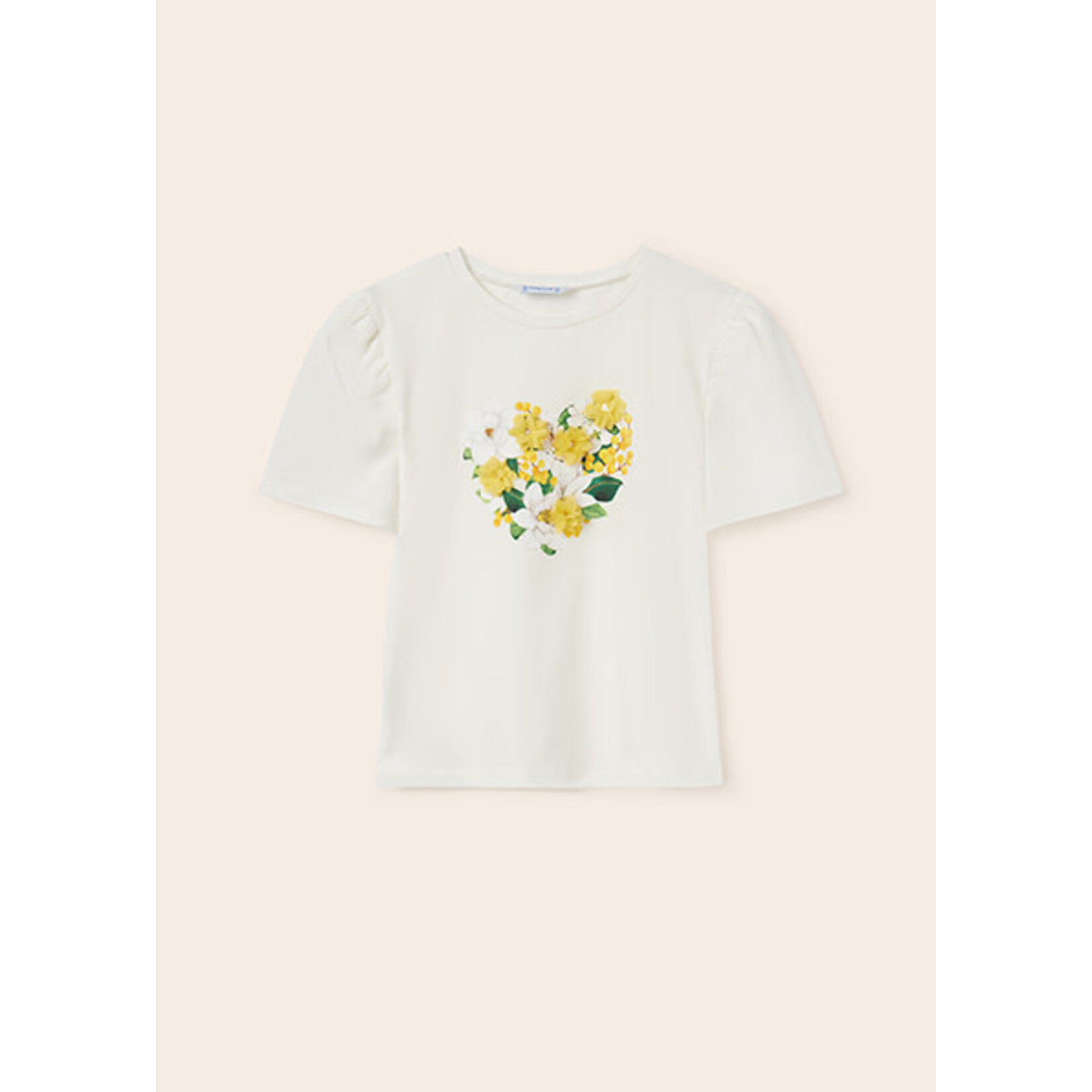 MAYORAL TWEEN SUSTAINABLE COTTON FLORAL HEART TWEEN TEE