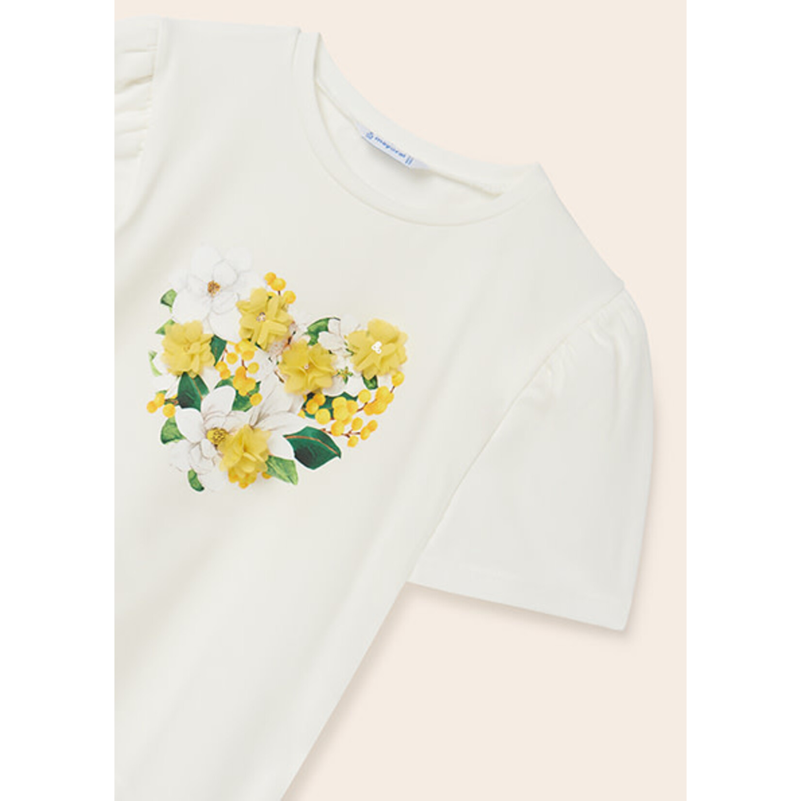 MAYORAL TWEEN SUSTAINABLE COTTON FLORAL HEART TWEEN TEE