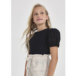 MAYORAL TWEEN Eyelet Short Sleeve Tween Girl Tee