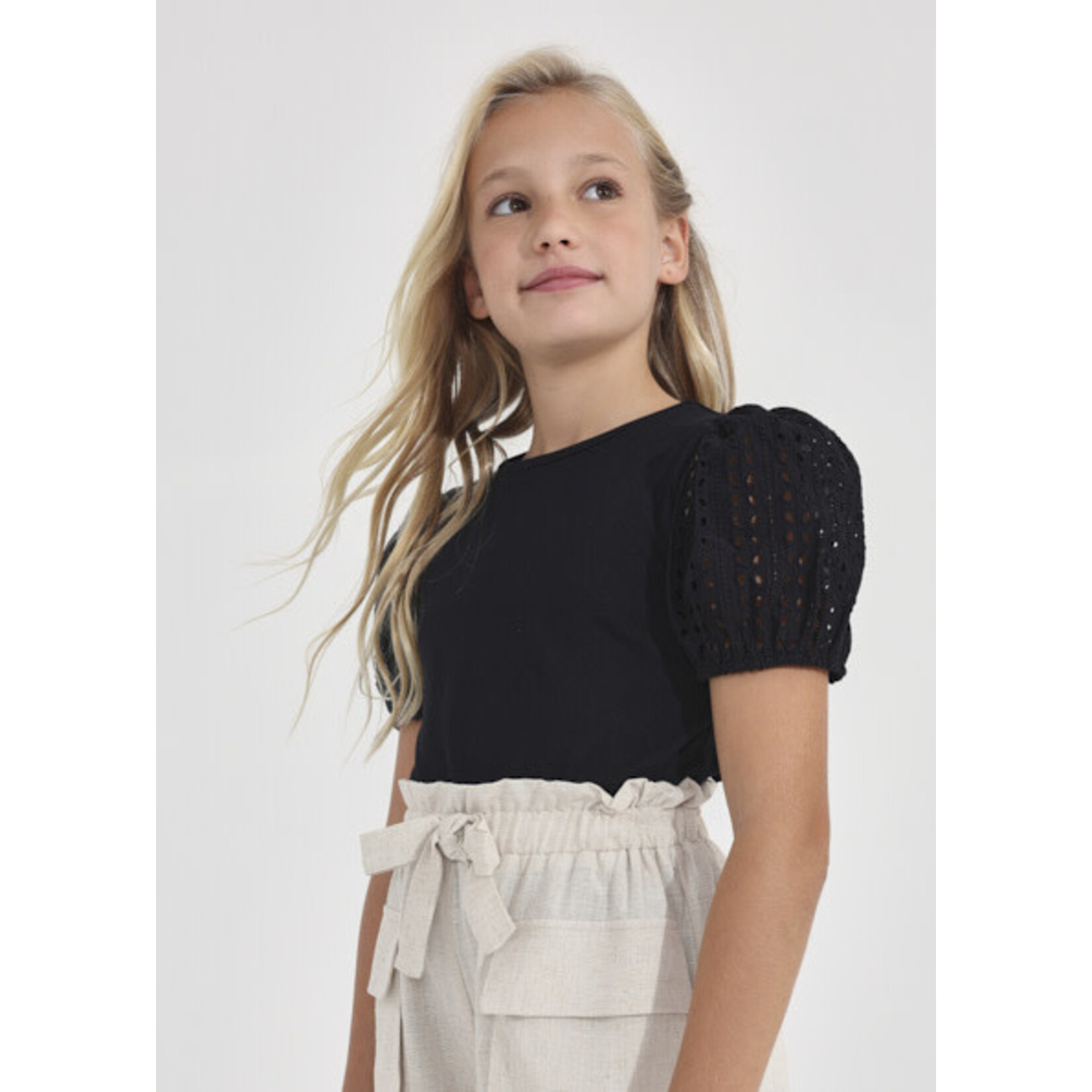 MAYORAL TWEEN Eyelet Short Sleeve Tween Girl Tee