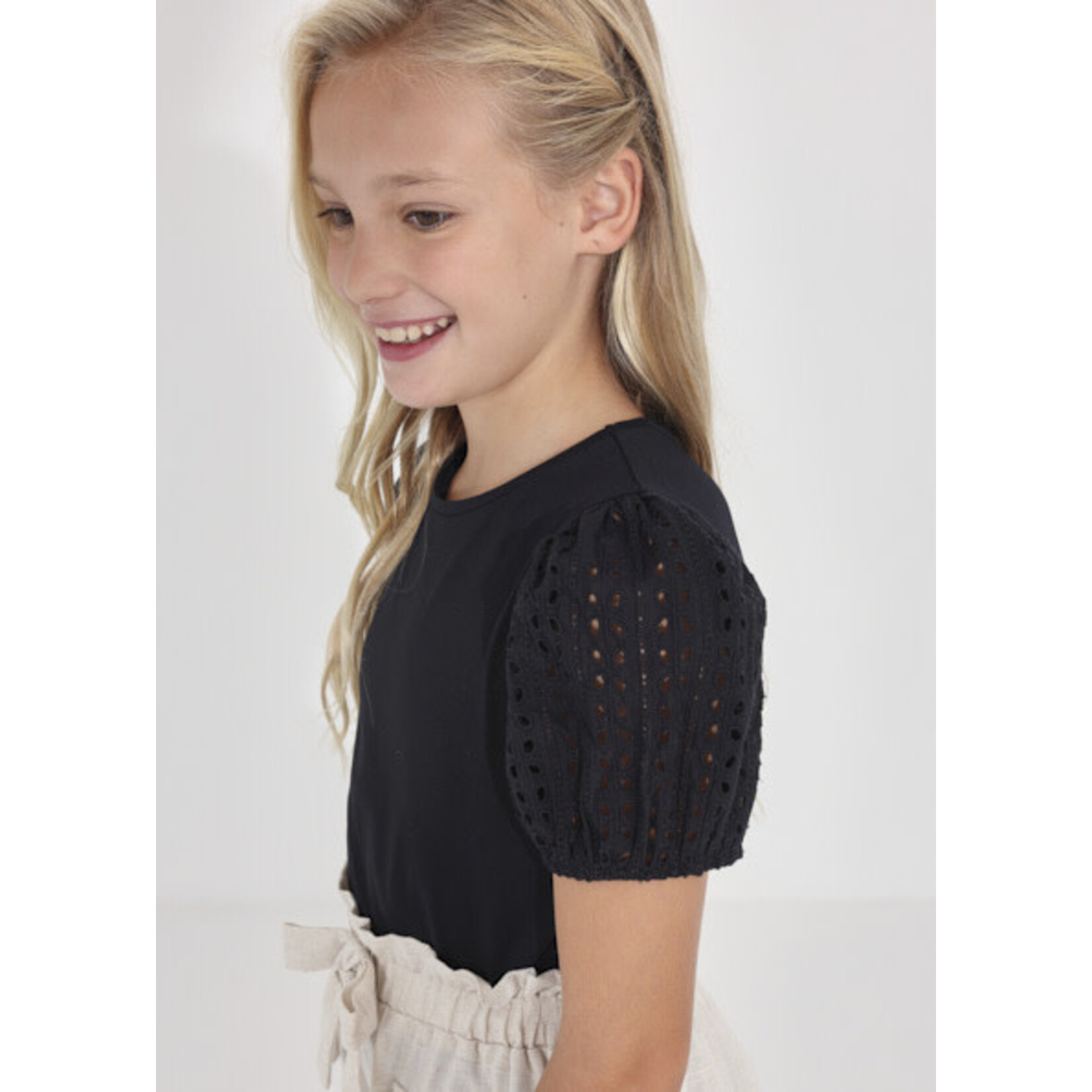 MAYORAL TWEEN Eyelet Short Sleeve Tween Girl Tee