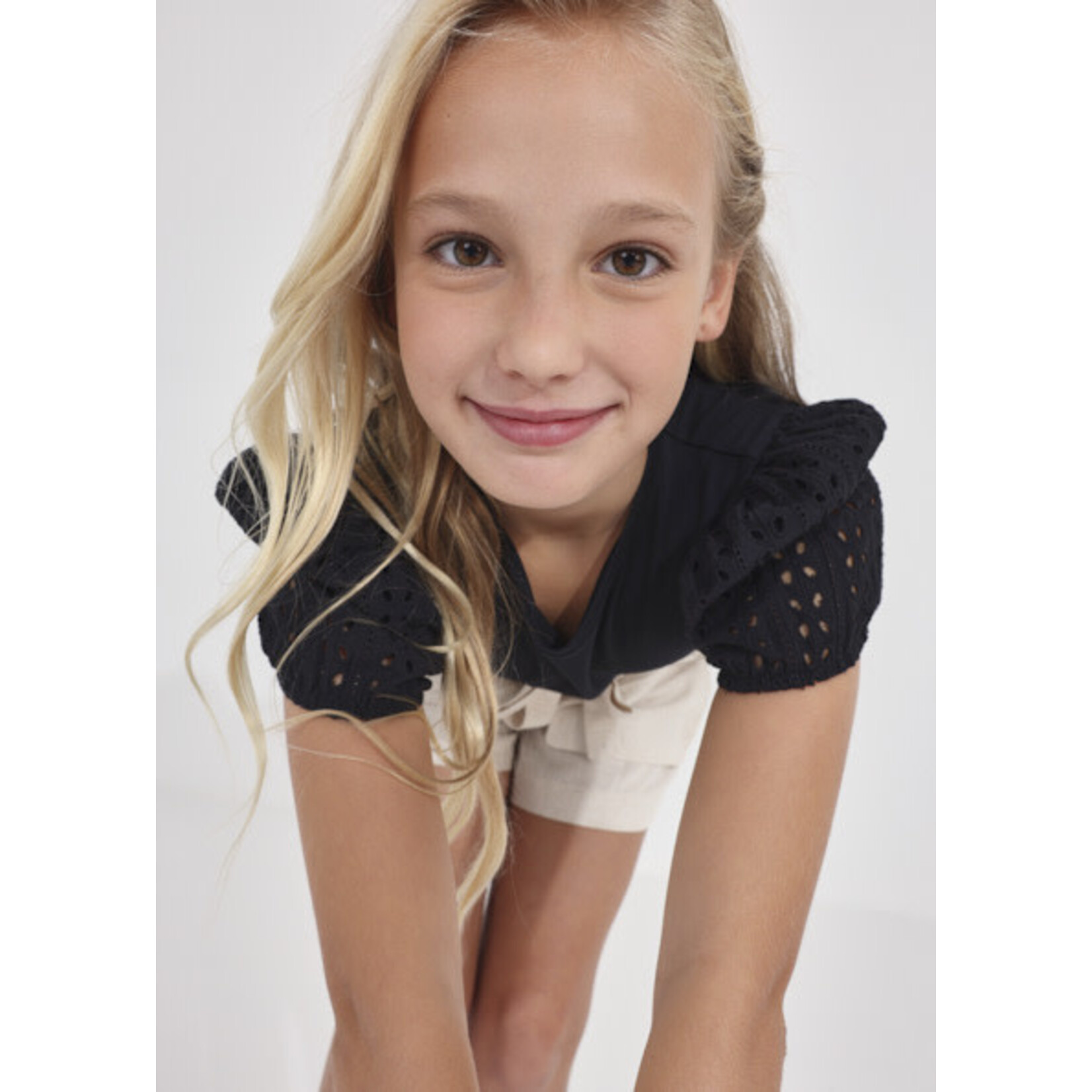 MAYORAL TWEEN Eyelet Short Sleeve Tween Girl Tee