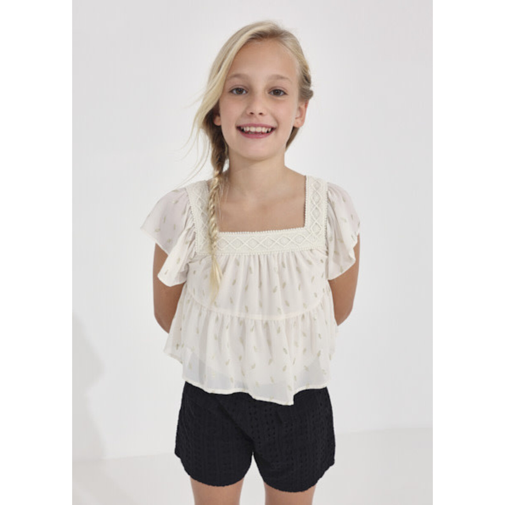 MAYORAL TWEEN Tween Girl Eyelet Shorts