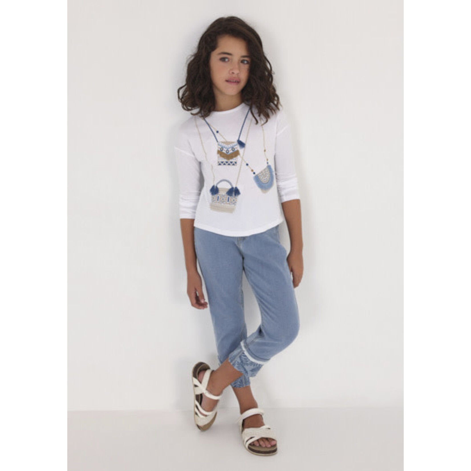MAYORAL TWEEN Denim Crop Tween Girl Bottoms