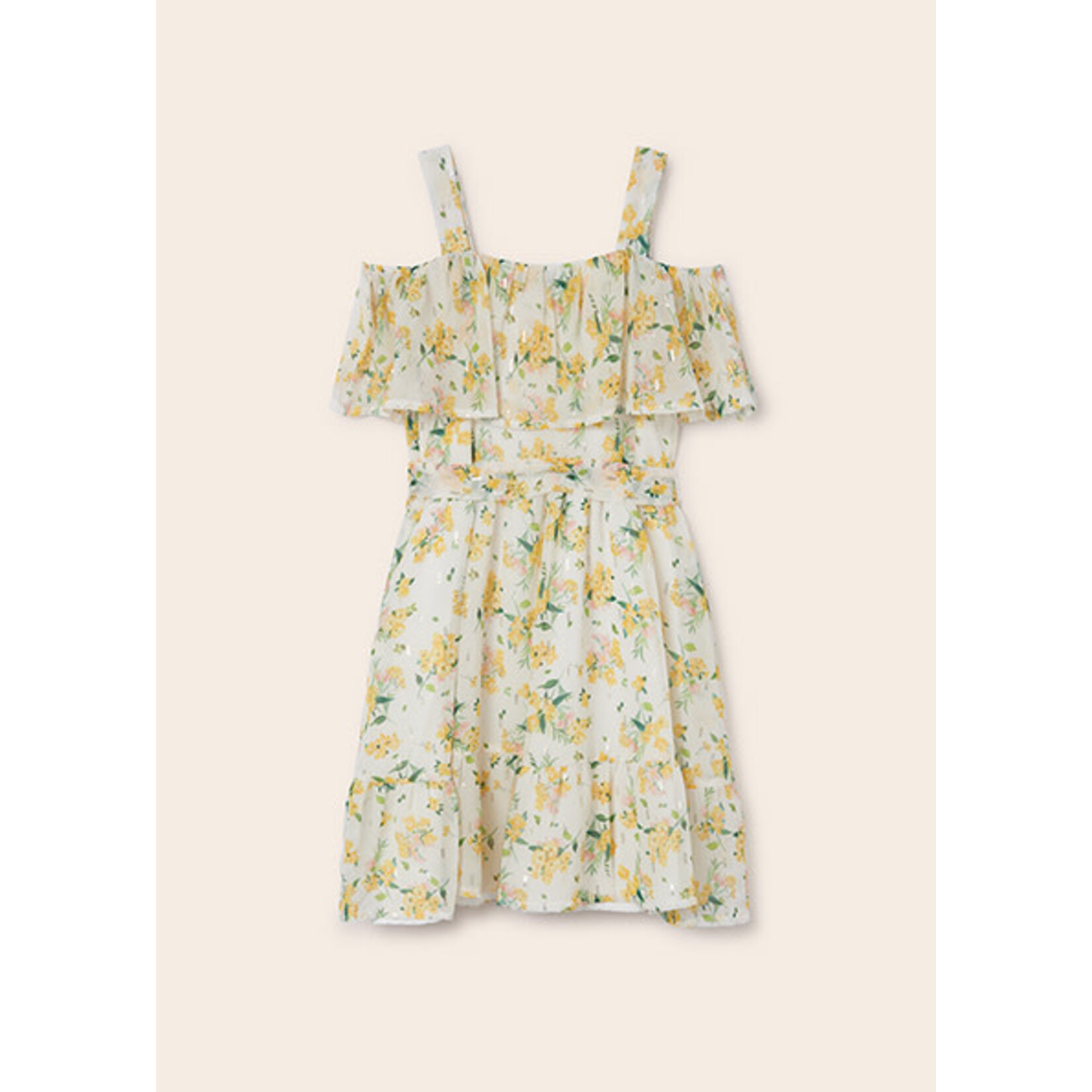 MAYORAL TWEEN Flower Print Tween Girl Chiffon Dress