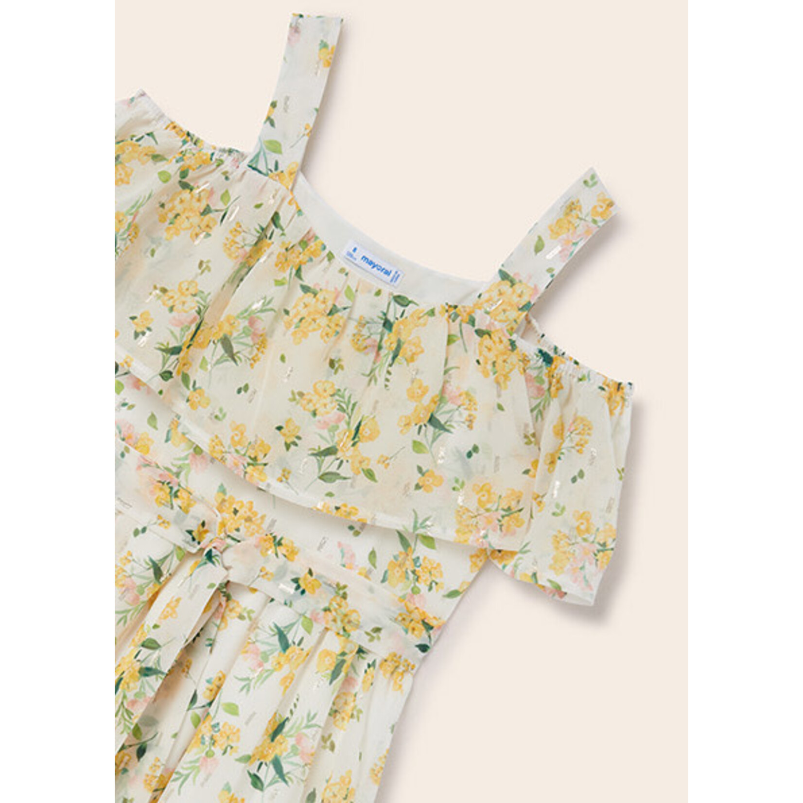 MAYORAL TWEEN Flower Print Tween Girl Chiffon Dress
