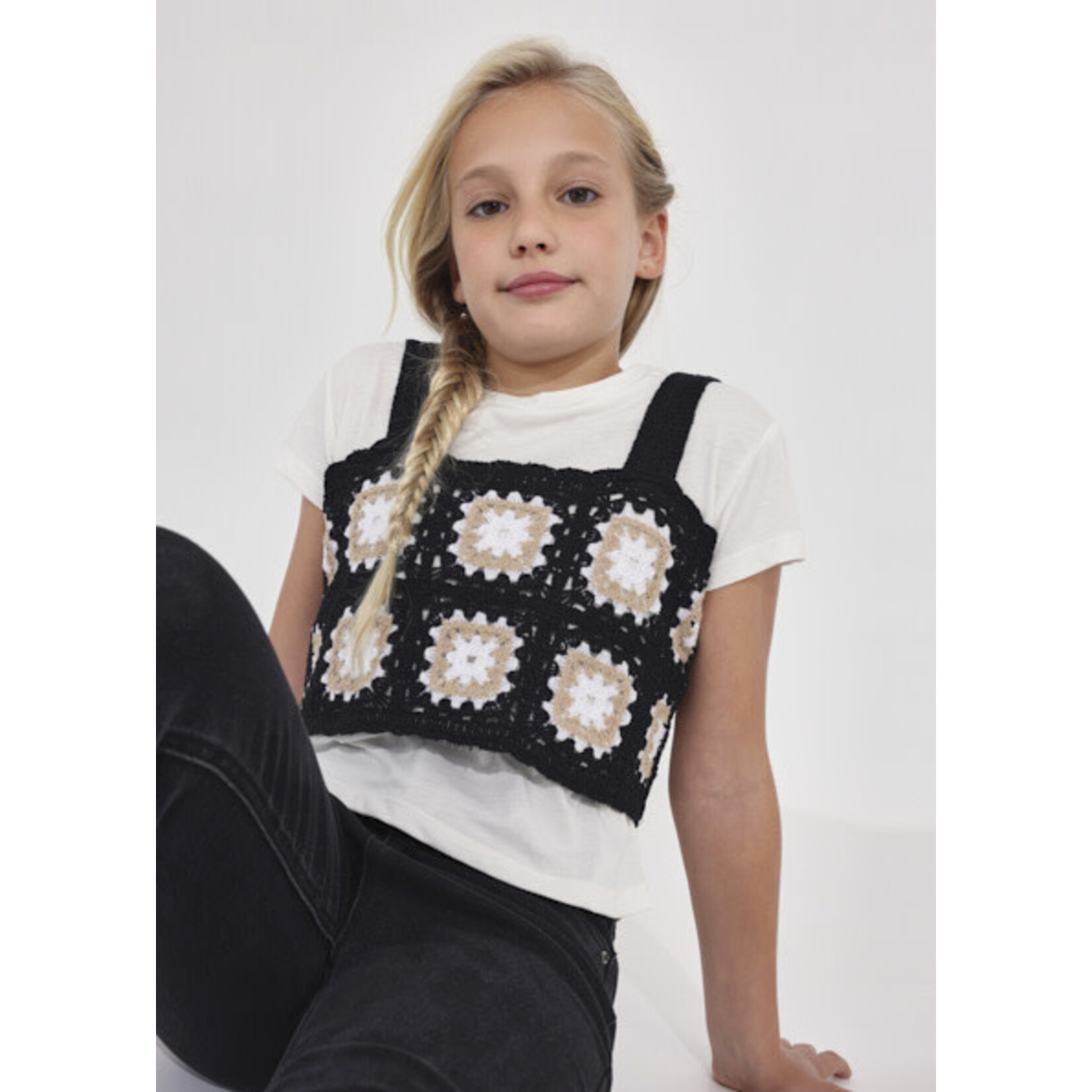 MAYORAL TWEEN CROCHET TOP & SHIRT TWEEN SET