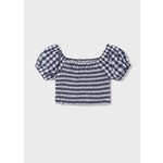 MAYORAL TWEEN VICHY PRINT SMOCKED COTTON TWEEN TOP