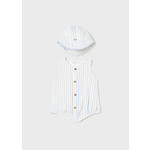 MAYORAL NEWBORN SUSTAINABLE COTTON ROMPER W/ HAT BABY BOY