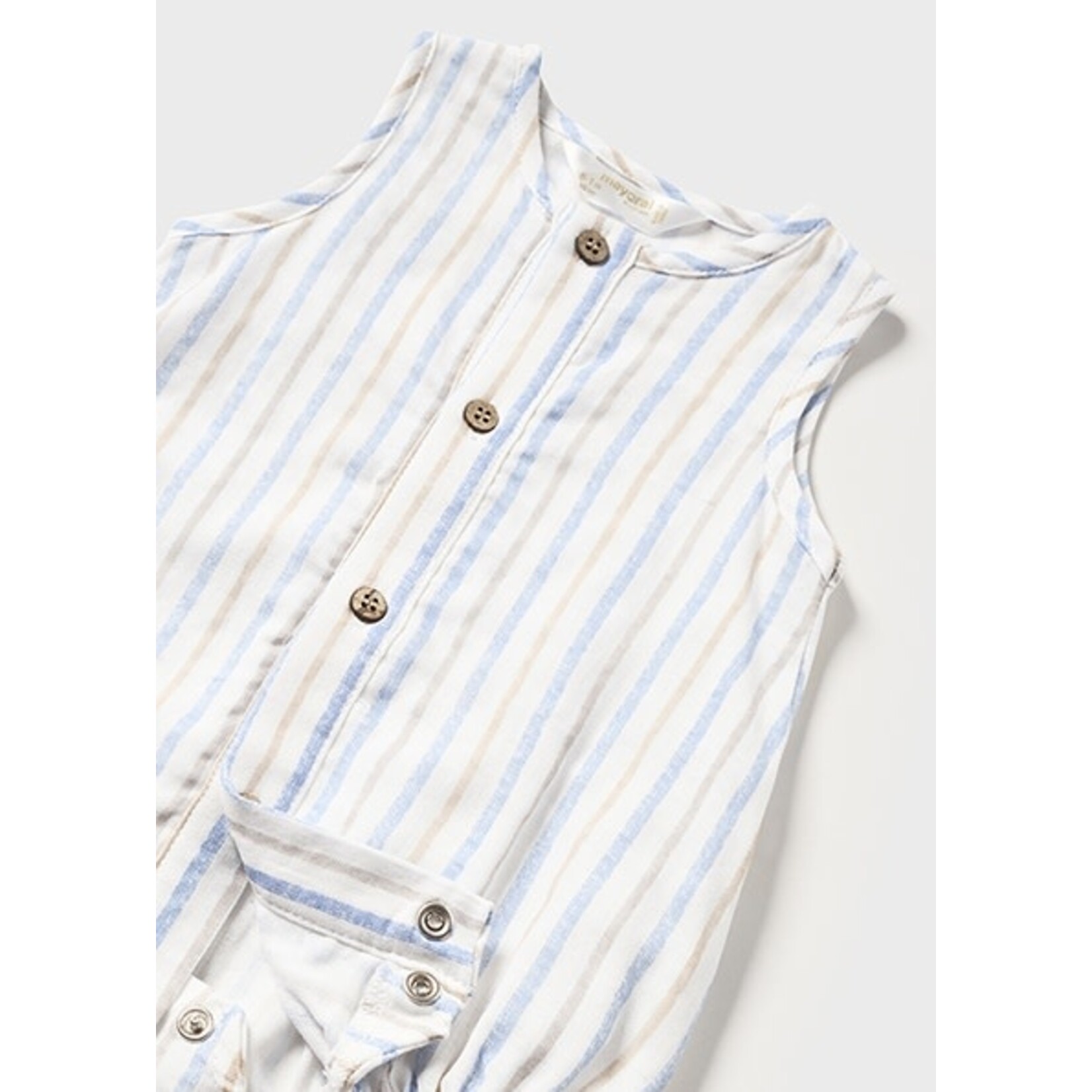 MAYORAL NEWBORN Baby Boy Cotton Stripe Romper w/ Hat